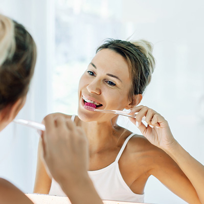 brushing and flossing